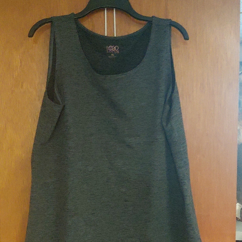 Logo Athletic Charcoal Gray Scoop Neck Tank